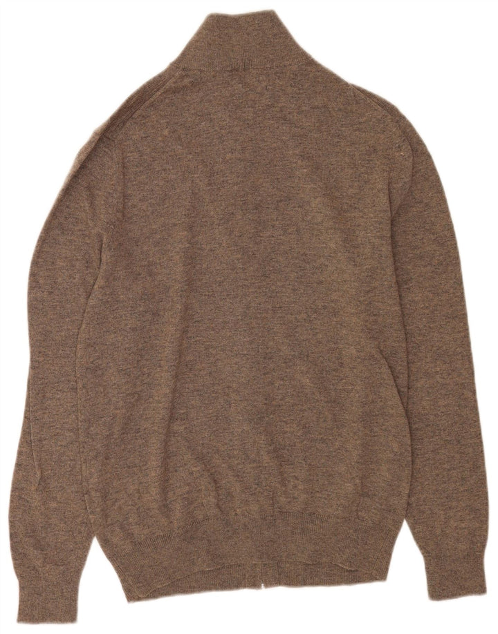 GANT Maglione cardigan da uomo in lana screziata marrone medio