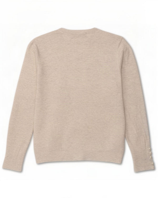 Zara maglione girocollo da donna UK 14 grande in viscosa screziata grigia