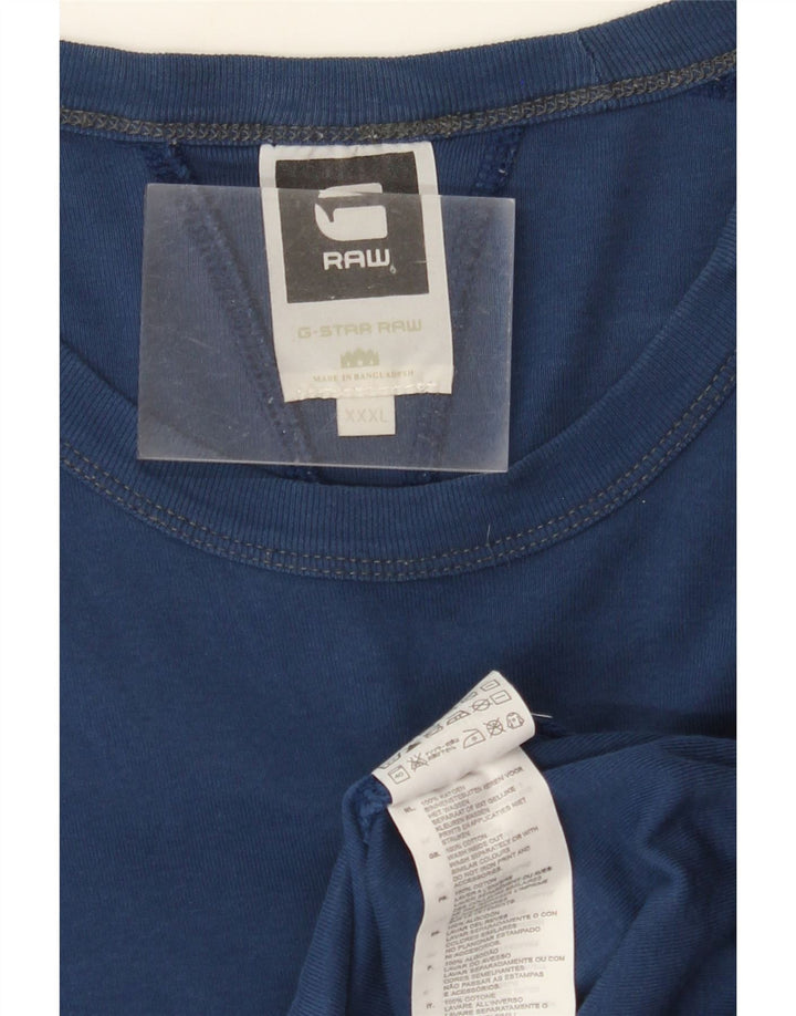 Top grafico da uomo G-STAR manica lunga 3XL cotone blu