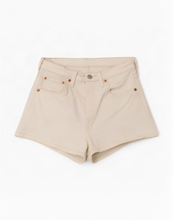 Pantaloncini di jeans Levi's 501 da donna piccoli W27 in cotone bianco