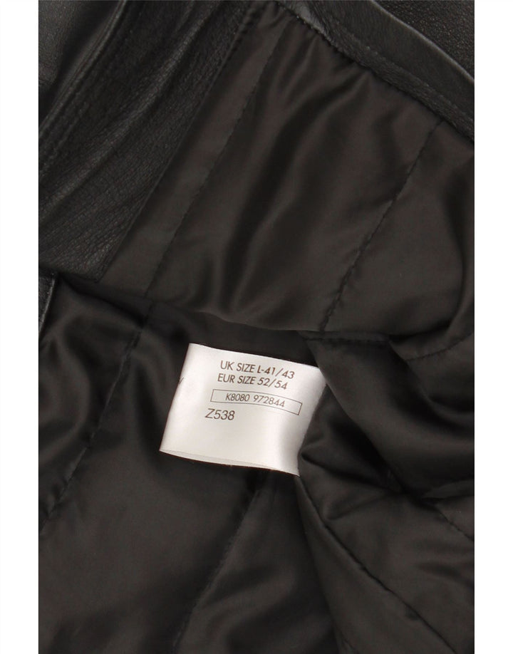 VINTAGE Mens Leather Jacket UK 40 Large Black Leather Vintage Vintage and Second-Hand Vintage from Messina Hembry 