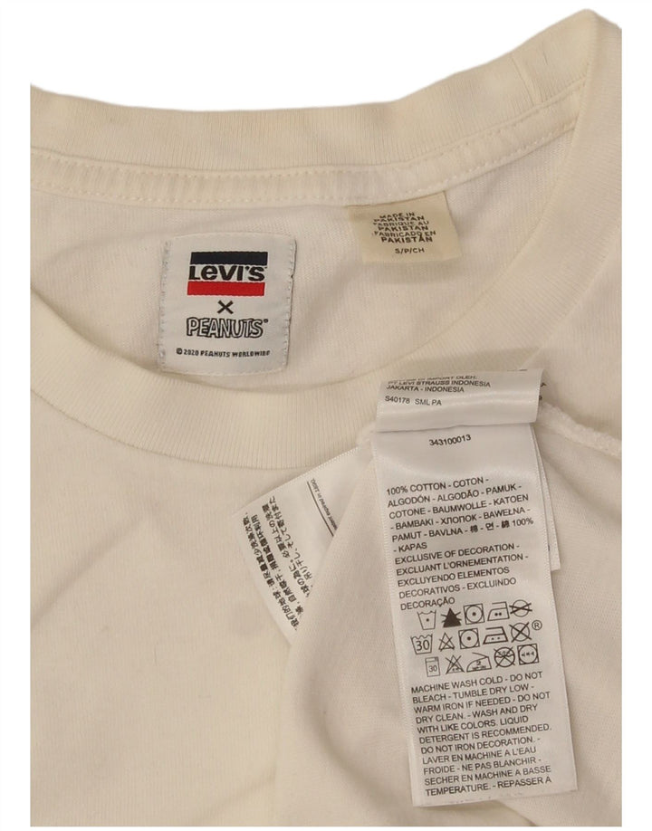 T-shirt Levi's da uomo dei Peanuts, piccola, in cotone bianco