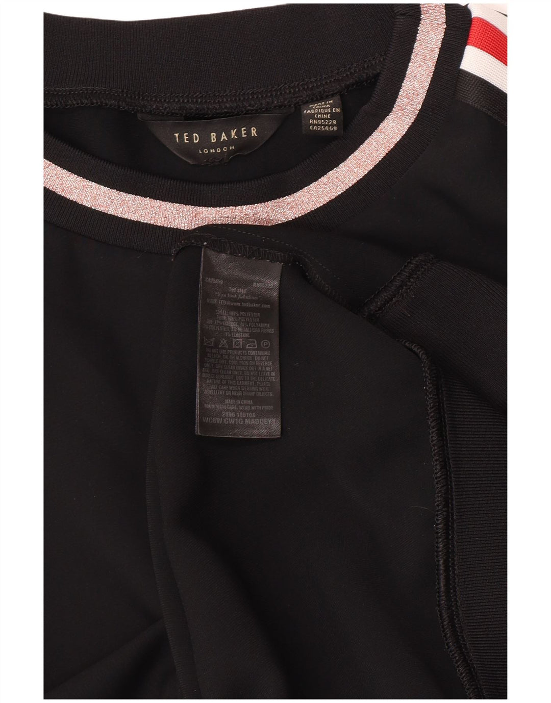 Ted Baker Felpa con grafica da donna Maglione UK 14 Medium Nero Floreale