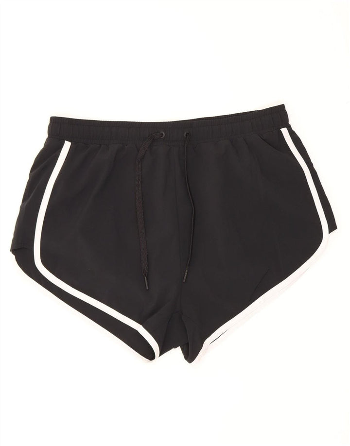 Pantaloncini sportivi da donna Superdry UK 16 Large Nero Poliestere