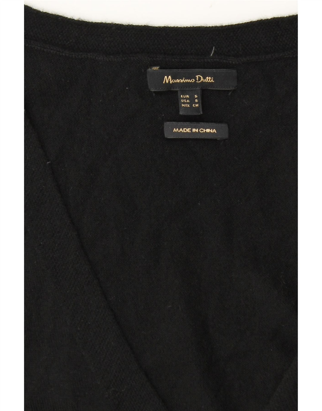 Massimo Dutti Maglione da uomo con scollo a V piccolo nero