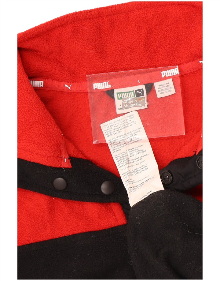 Maglione in pile PUMA da ragazzo con bottoni e collo, 11-12 anni, grande, colore nero