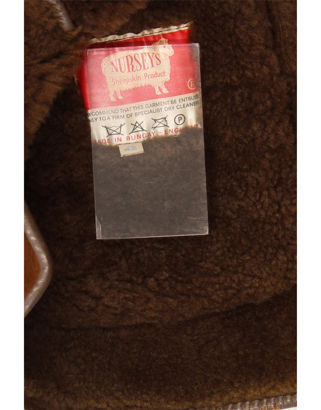 NURSEYS Giubbotto in shearling da uomo UK 42 XL in pelle marrone