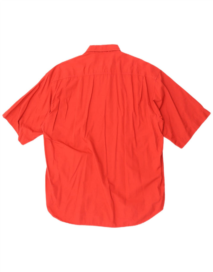 Camicia da uomo a maniche corte Stefanel in cotone rosso medio