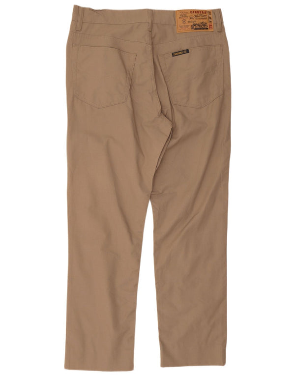 Carrera Mens Straight Casual Trousers W34 L28 Brown Cotton