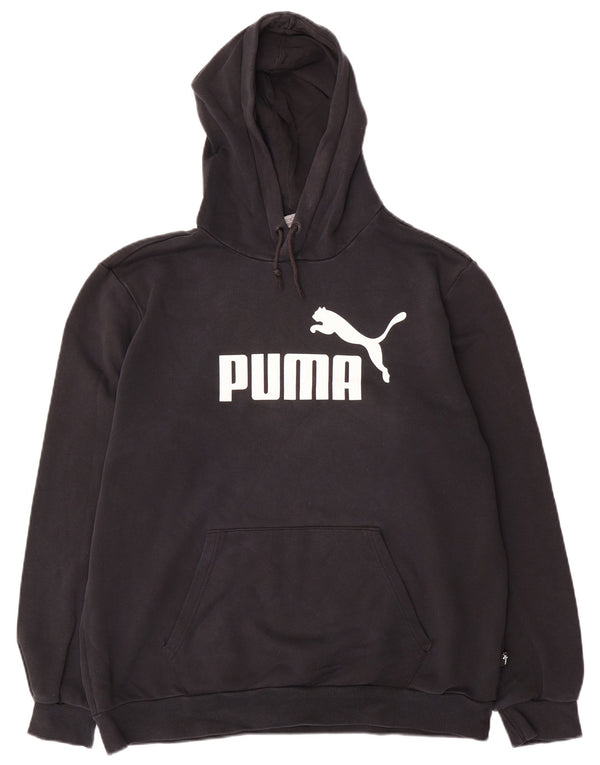 Felpa con cappuccio grafica da uomo Puma Large in cotone nero