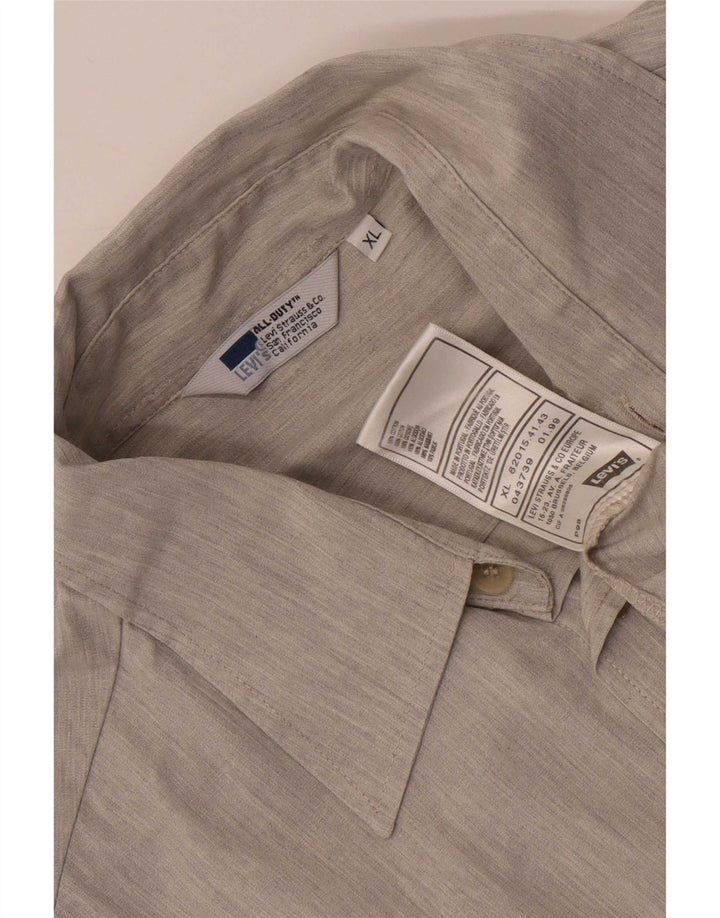 Camicia a maniche corte da uomo Levi's XL in cotone grigio
