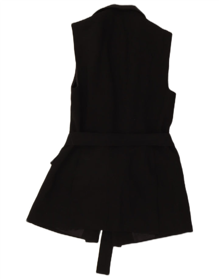 Gilet lungo da donna Zara UK 8 piccolo poliestere nero