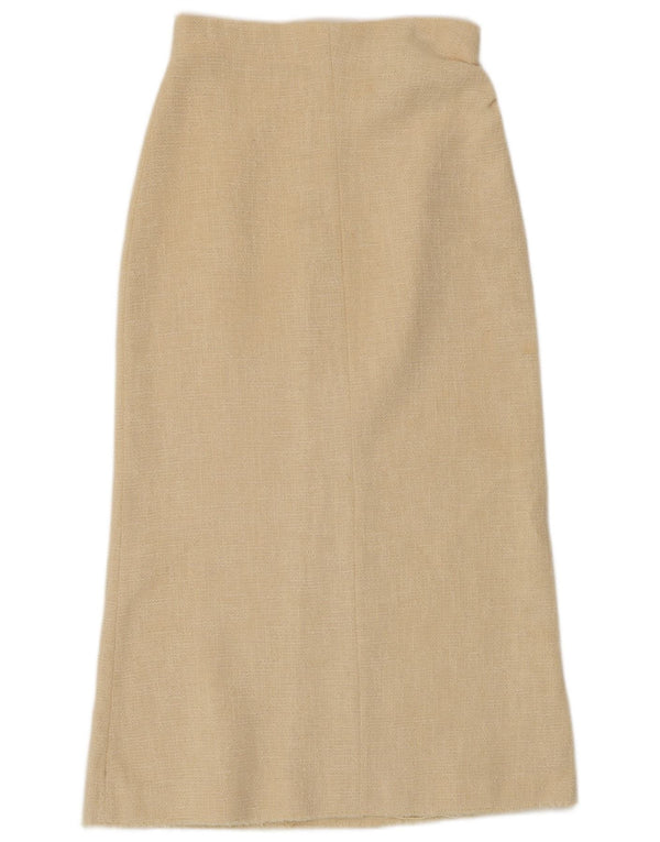 Gonna lunga da donna ZARA piccola W26 in cotone bianco sporco