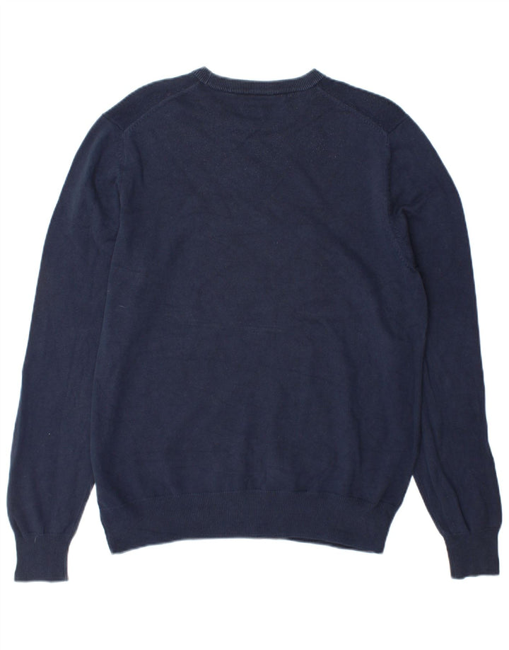 Maglione maglione girocollo da uomo Marks & Spencer cotone medio blu navy