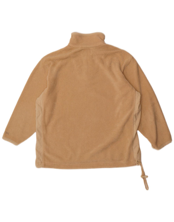 Maglione in pile da uomo Mustang con zip e collo, grande, in poliestere color block beige