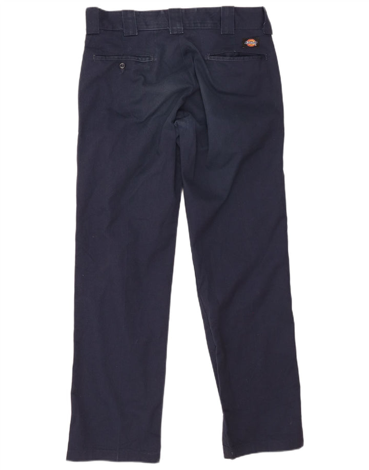 DICKIES Pantaloni chino dritti slim da uomo W31 L32 poliestere blu navy