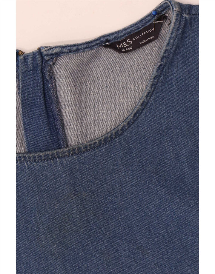 Abito in denim oversize con maniche a 3/4 da donna Marks & Spencer UK 16 grande blu