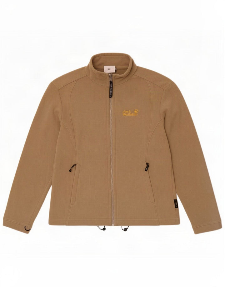 Jack Wolfskin Giacca in pile da donna UK 12 Medium Khaki Poliestere