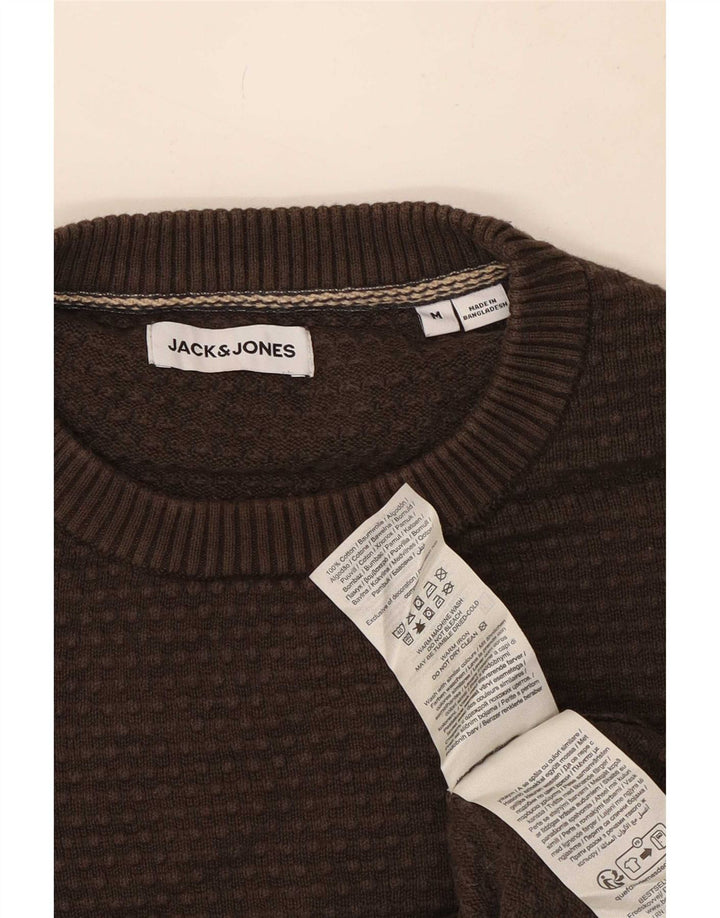 Maglione maglione girocollo da uomo Jack & Jones in cotone marrone medio