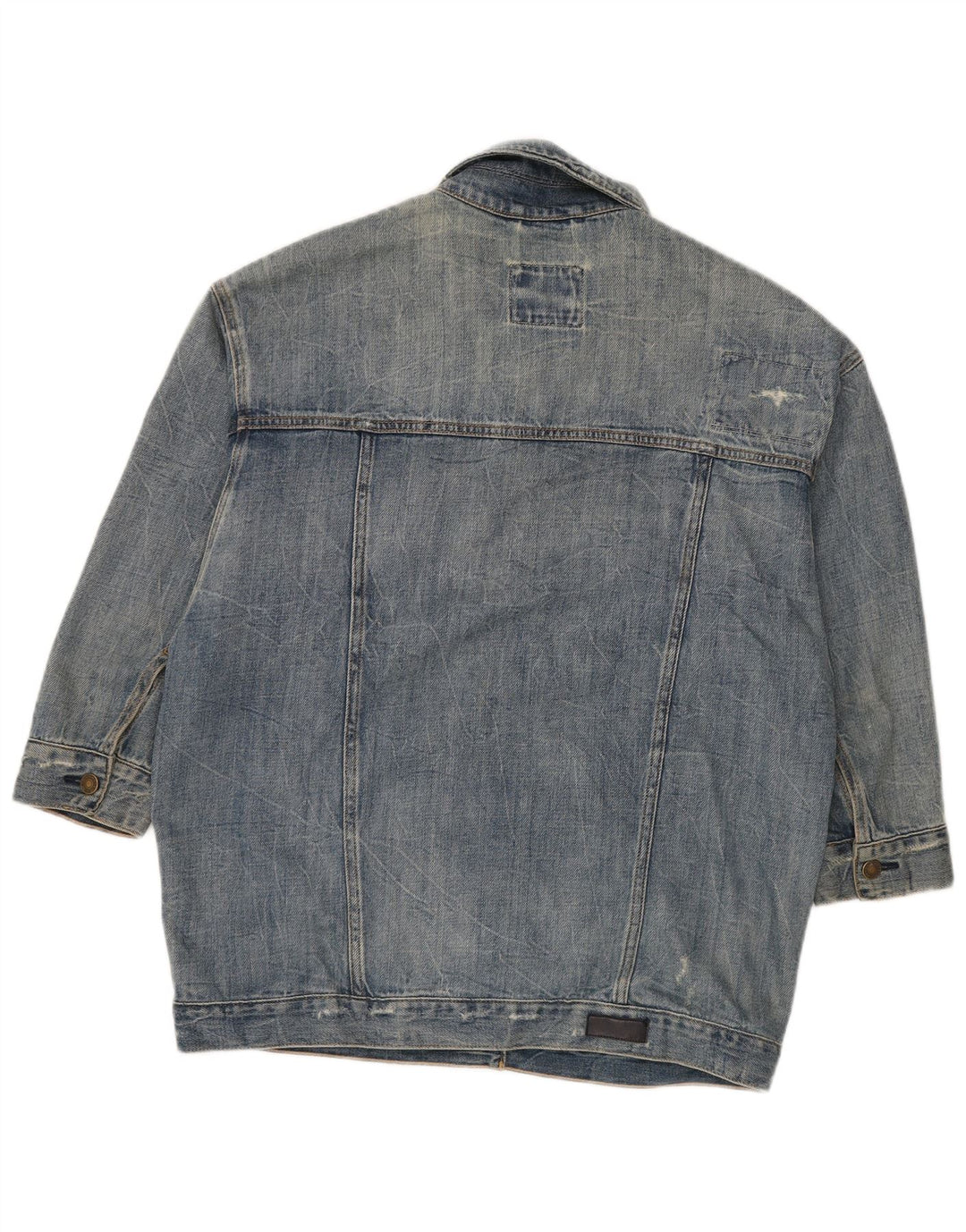 ABERCROMBIE & FITCH Giacca di jeans oversize da donna UK 14 Cotone blu medio