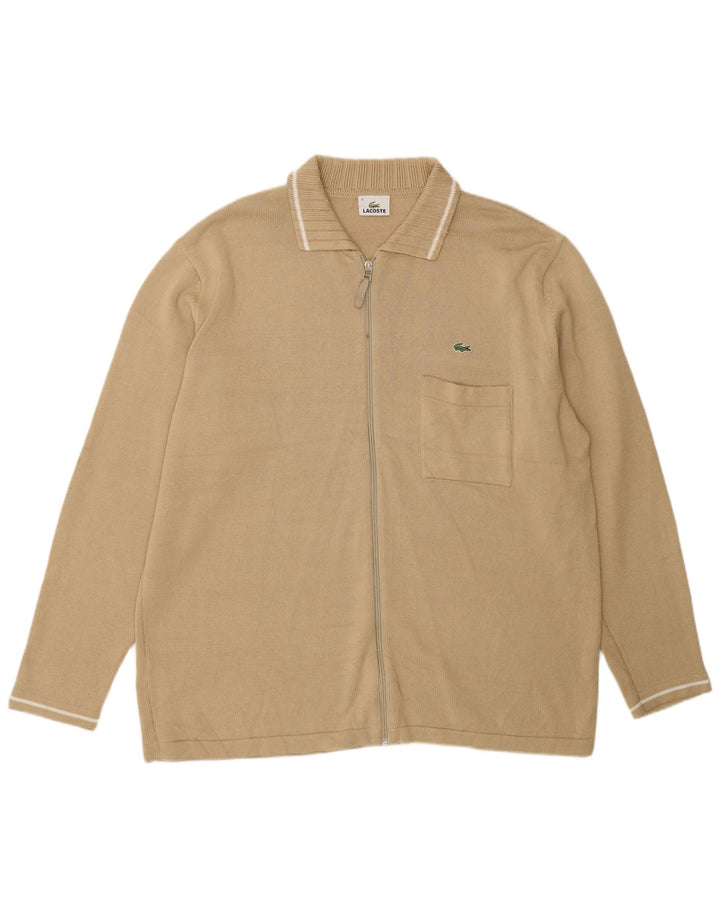 Maglione cardigan da uomo Lacoste taglia 8 3XL cotone beige