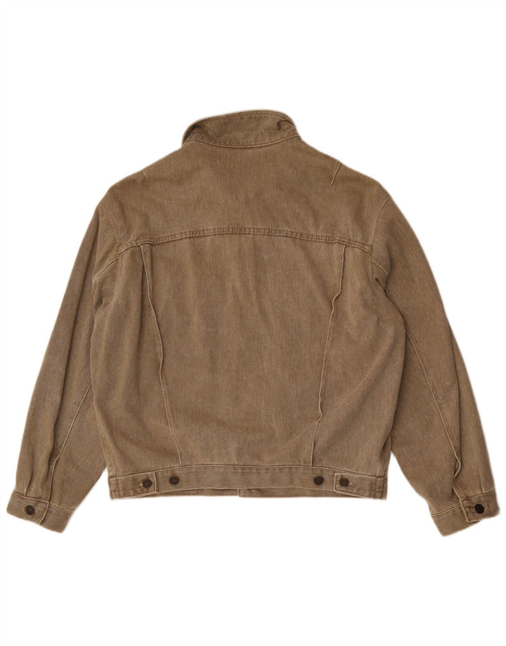 Giacca in denim da uomo vestibilità ampia Wampum UK 38 cotone kaki medio