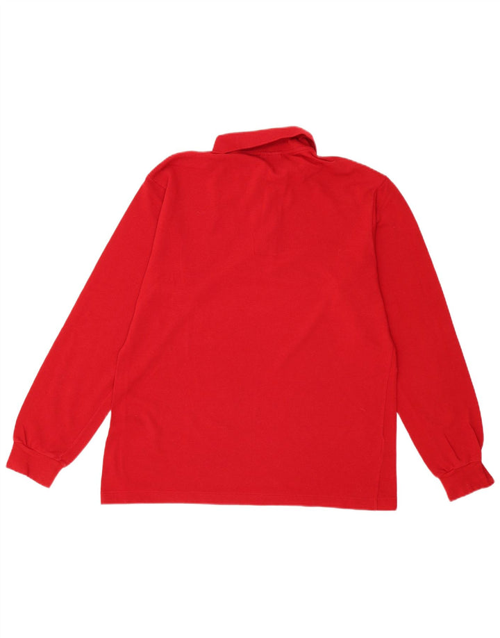 Polo da uomo a maniche lunghe Lacoste taglia 4, cotone rosso medio