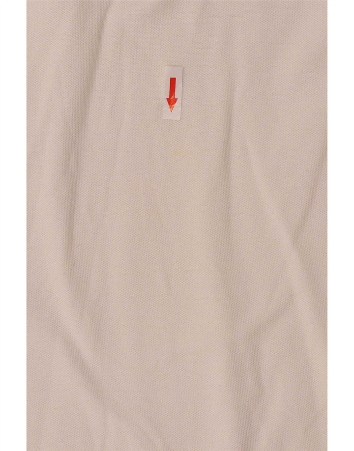Polo da uomo a maniche lunghe Fila Large in cotone bianco