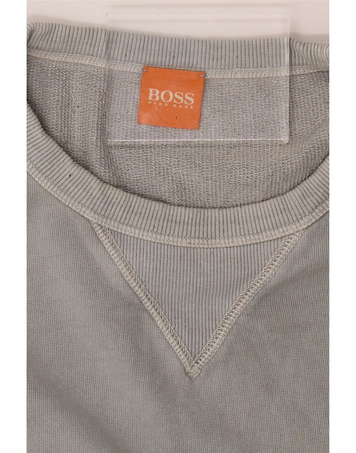 HUGO BOSS Mens Sweatshirt Jumper Large Grey Cotton Vintage Hugo Boss and Second-Hand Hugo Boss from Messina Hembry 