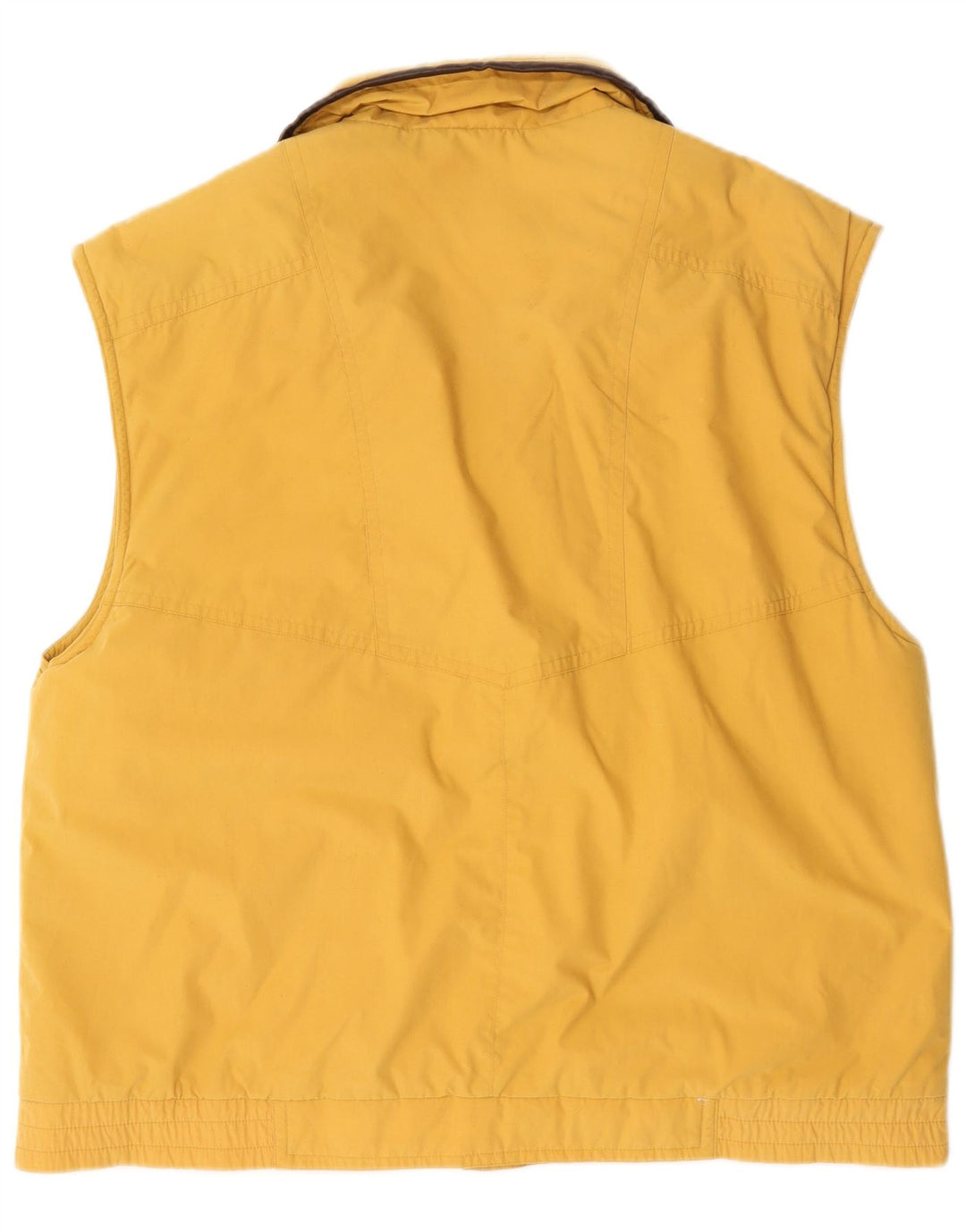 Gilet pratico da uomo vintage UK 42 XL poliestere giallo