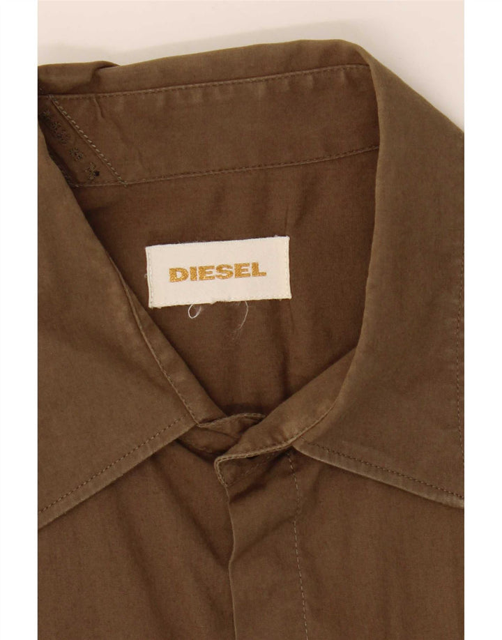 Camicia a maniche corte da uomo Diesel medio cachi