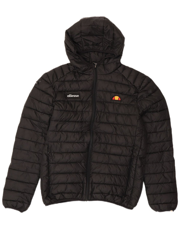 ELLESSE Giacca imbottita con cappuccio da uomo UK 40 Large Nero Poliestere