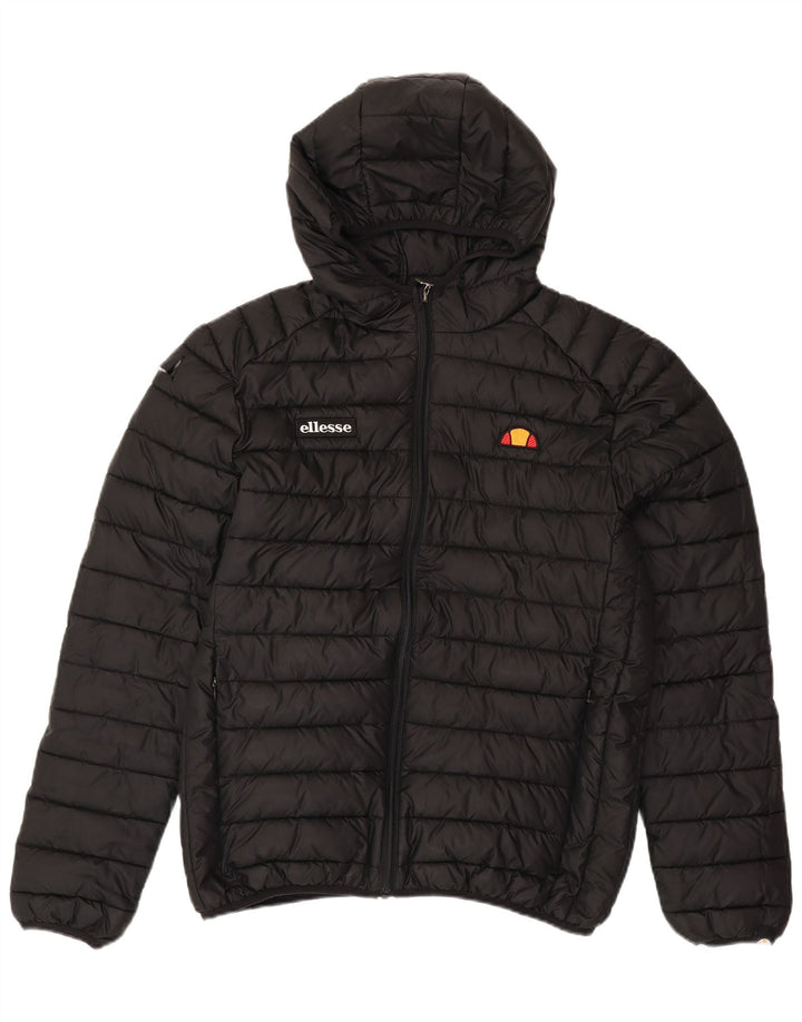ELLESSE Giacca imbottita con cappuccio da uomo UK 40 Large Nero Poliestere