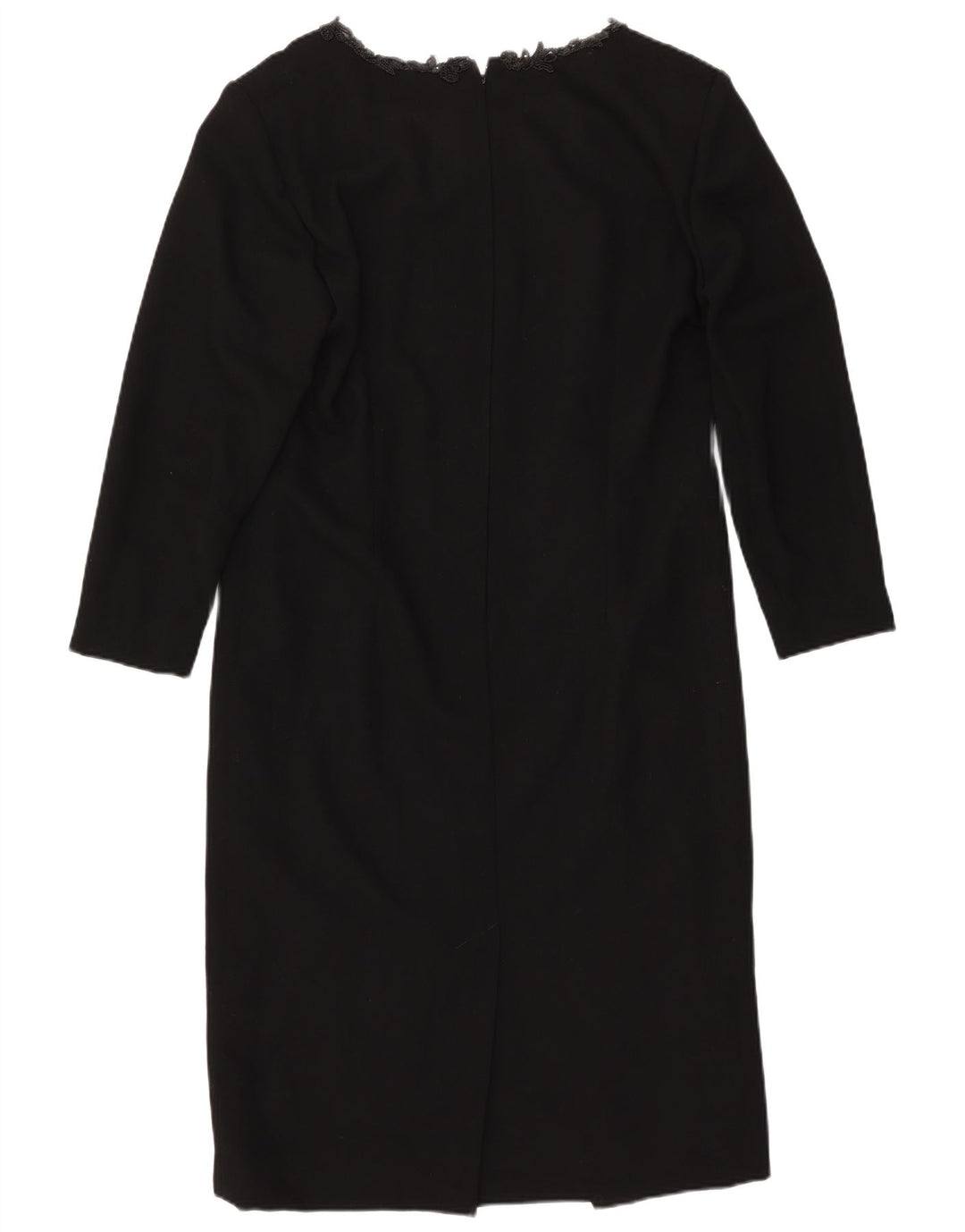 Abito tubino a maniche lunghe da donna VINTAGE UK 14 grande nero