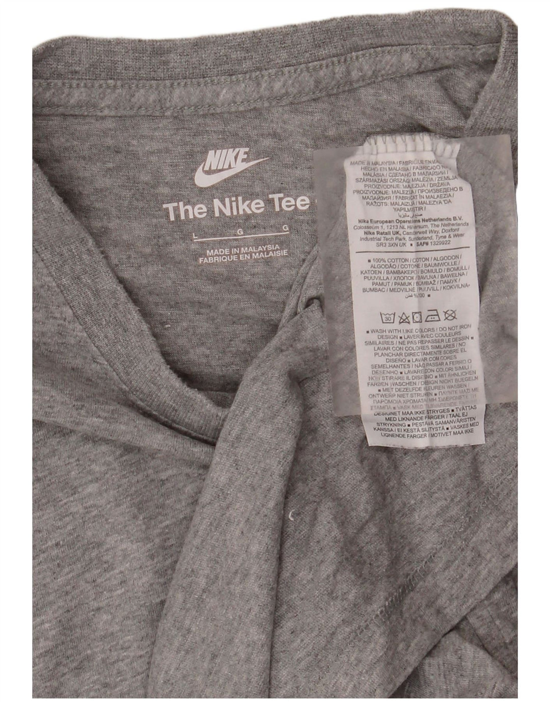 T-shirt da uomo NIKE Top Large in cotone grigio
