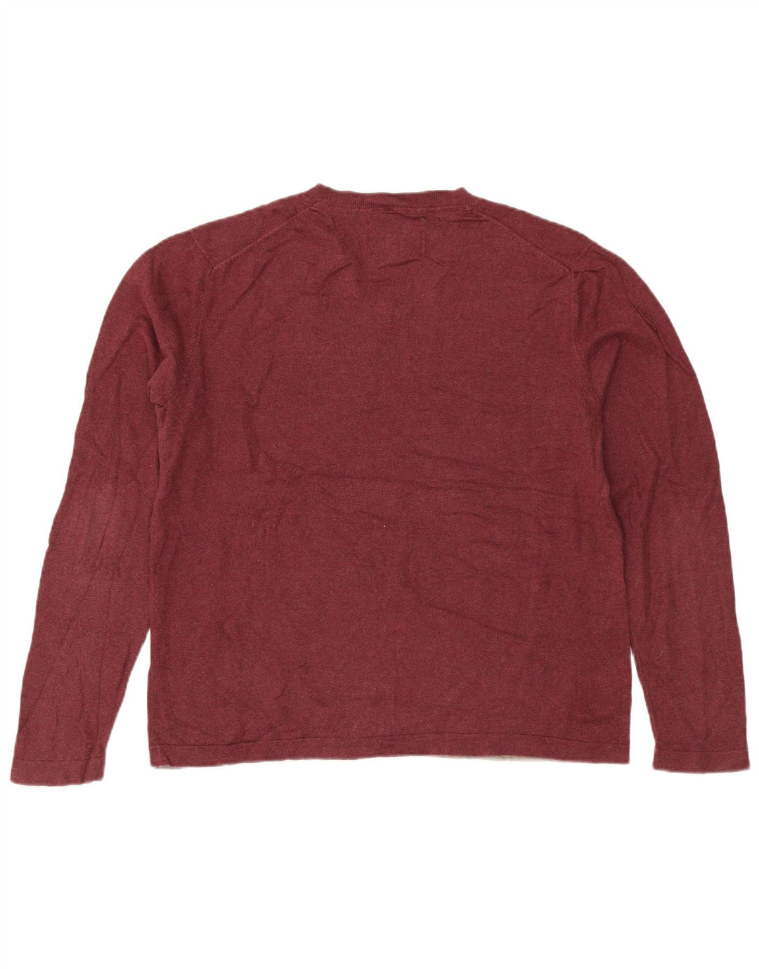 Maglione da uomo con scollo a V Eddie Bauer in cotone bordeaux medio