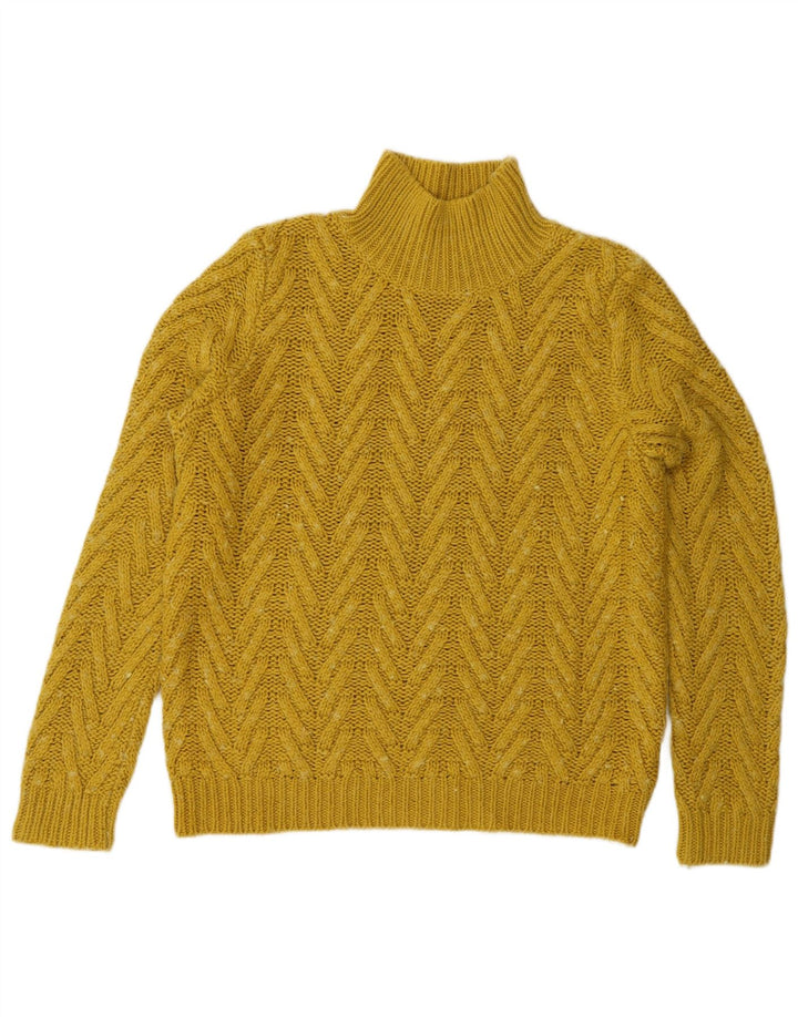 Maglione maglione a collo alto da donna Marks & Spencer UK 12 giallo medio