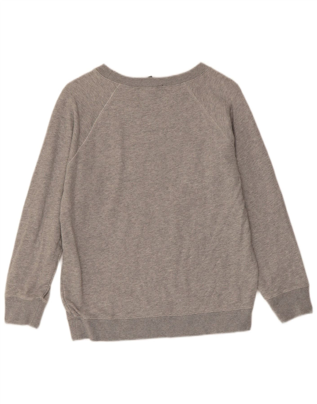 J. CREW Felpa con grafica da donna Maglione UK 10 Piccolo Cotone grigio