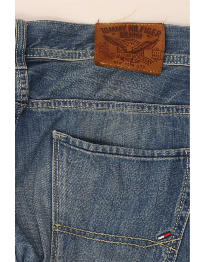 Jeans dritti invecchiati da uomo Tommy Hilfiger W32 L34 Blu