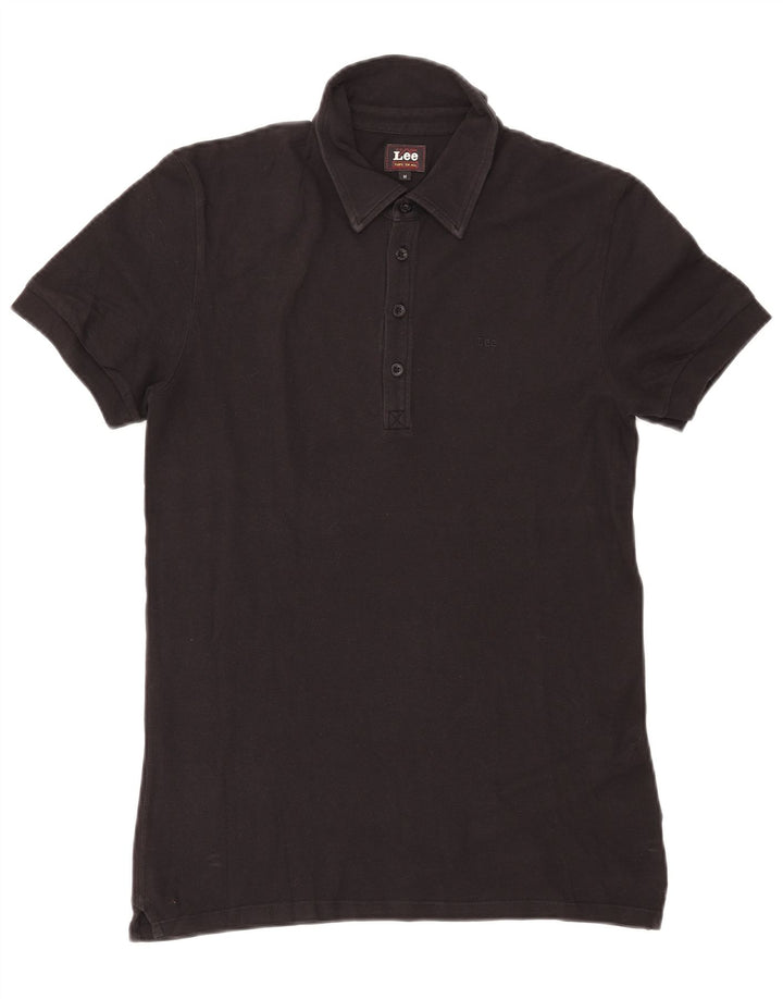 Polo da uomo LEE in cotone nero medio