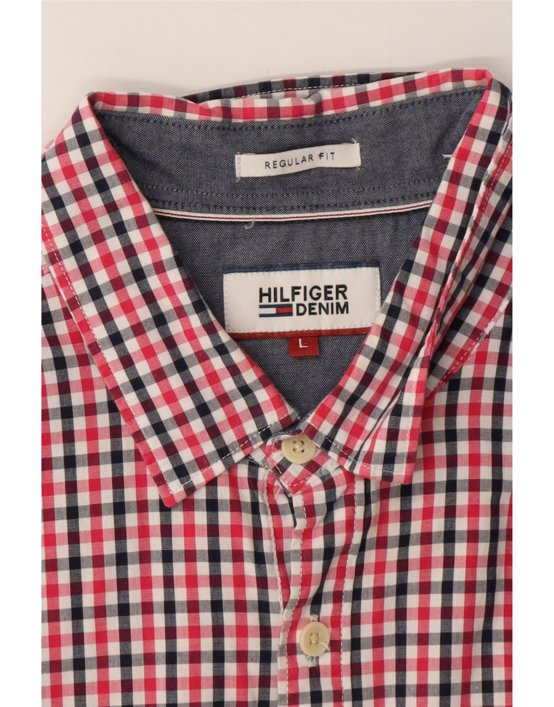 TOMMY HILFIGER Camicia da uomo a maniche corte vestibilità regolare a quadri rossi grandi