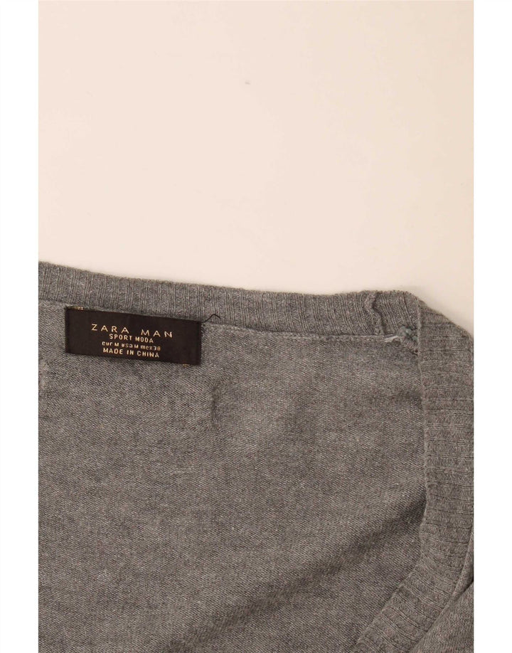 Maglione cardigan da uomo Zara grigio medio