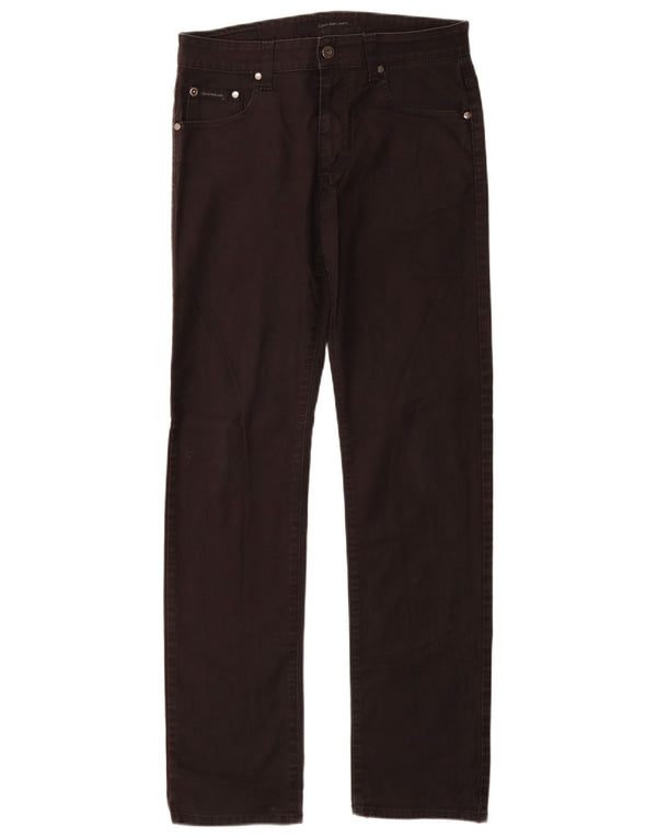 Calvin Klein Mens Straight Jeans W30 L34 Black Cotton