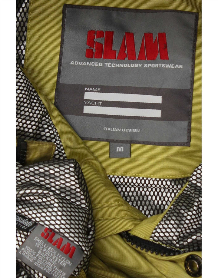 Giacca a vento con cappuccio grafica da uomo Slam UK 38 nylon giallo medio