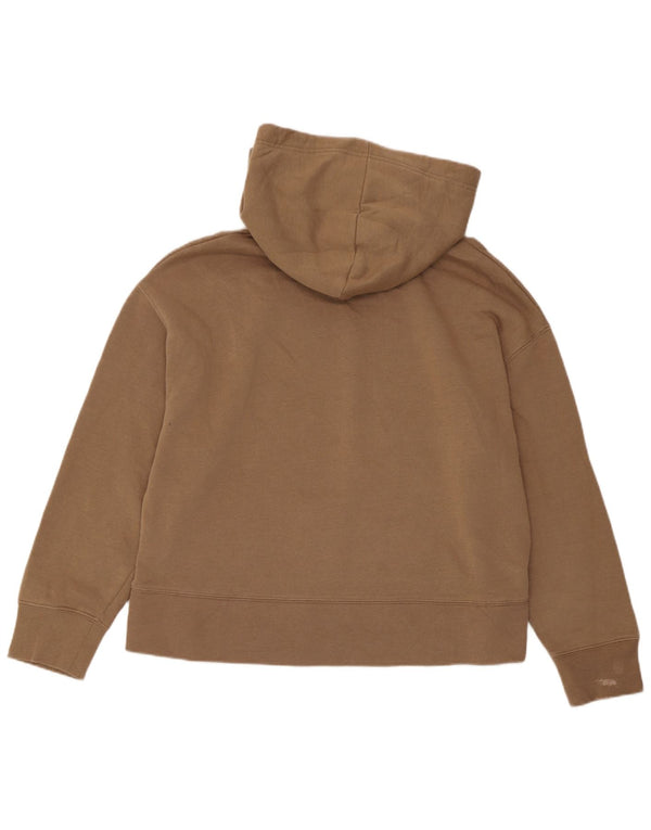 Maglia con cappuccio da donna Zara UK 16 grande in cotone marrone