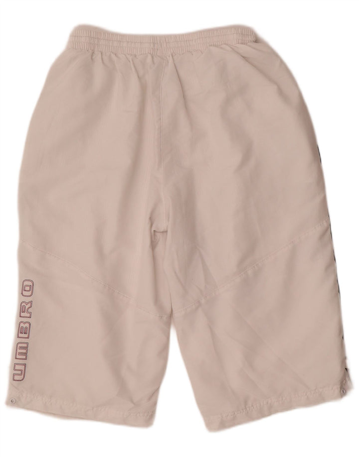 Pantaloncini da bagno grafici da uomo Umbro in poliestere bianco medio