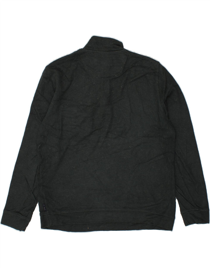 TED BAKER Mens Zip Neck Sweatshirt Jumper Size 3 Medium Green Viscose Vintage Ted Baker and Second-Hand Ted Baker from Messina Hembry 