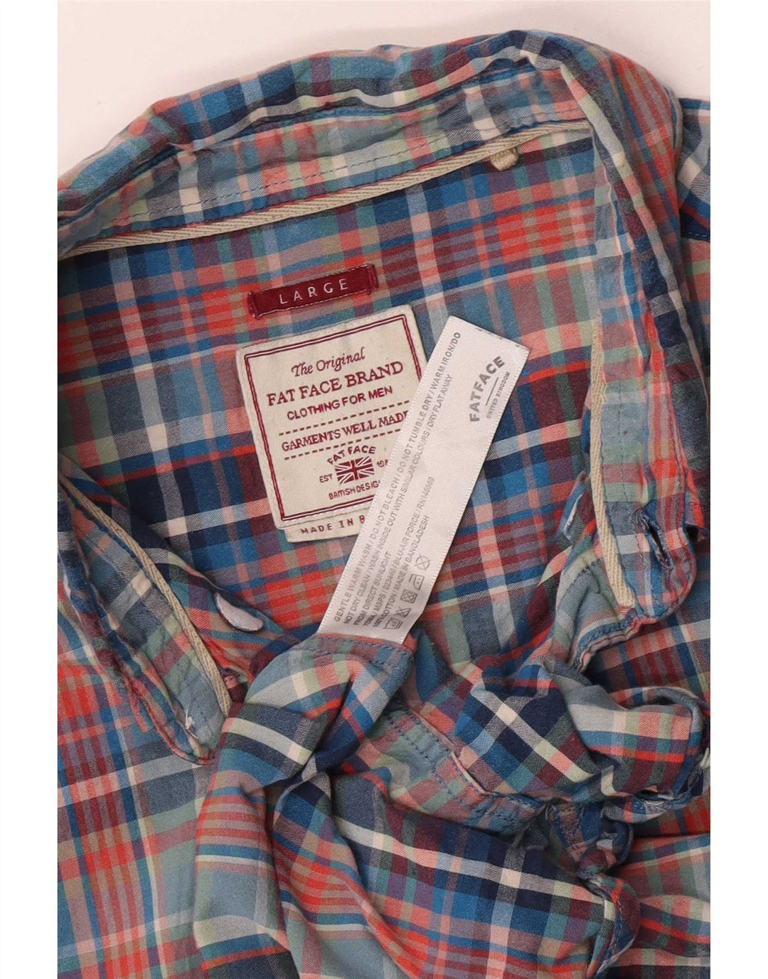 Camicia da uomo Fat Face Grande cotone a quadri multicolore
