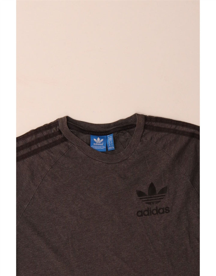 ADIDAS Mens T-Shirt Top Medium Grey Cotton