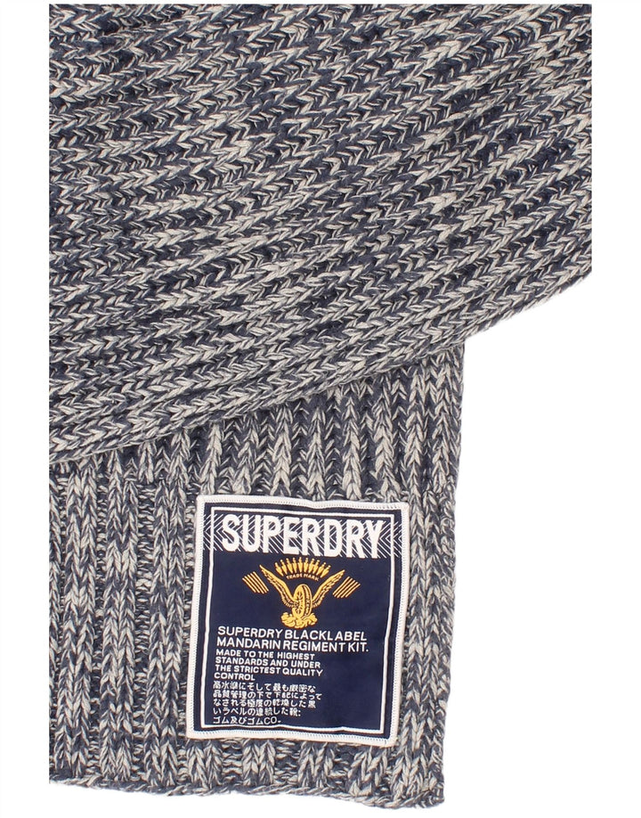 Sciarpa rettangolare da uomo in maglia Superdry, taglia unica, blu screziato